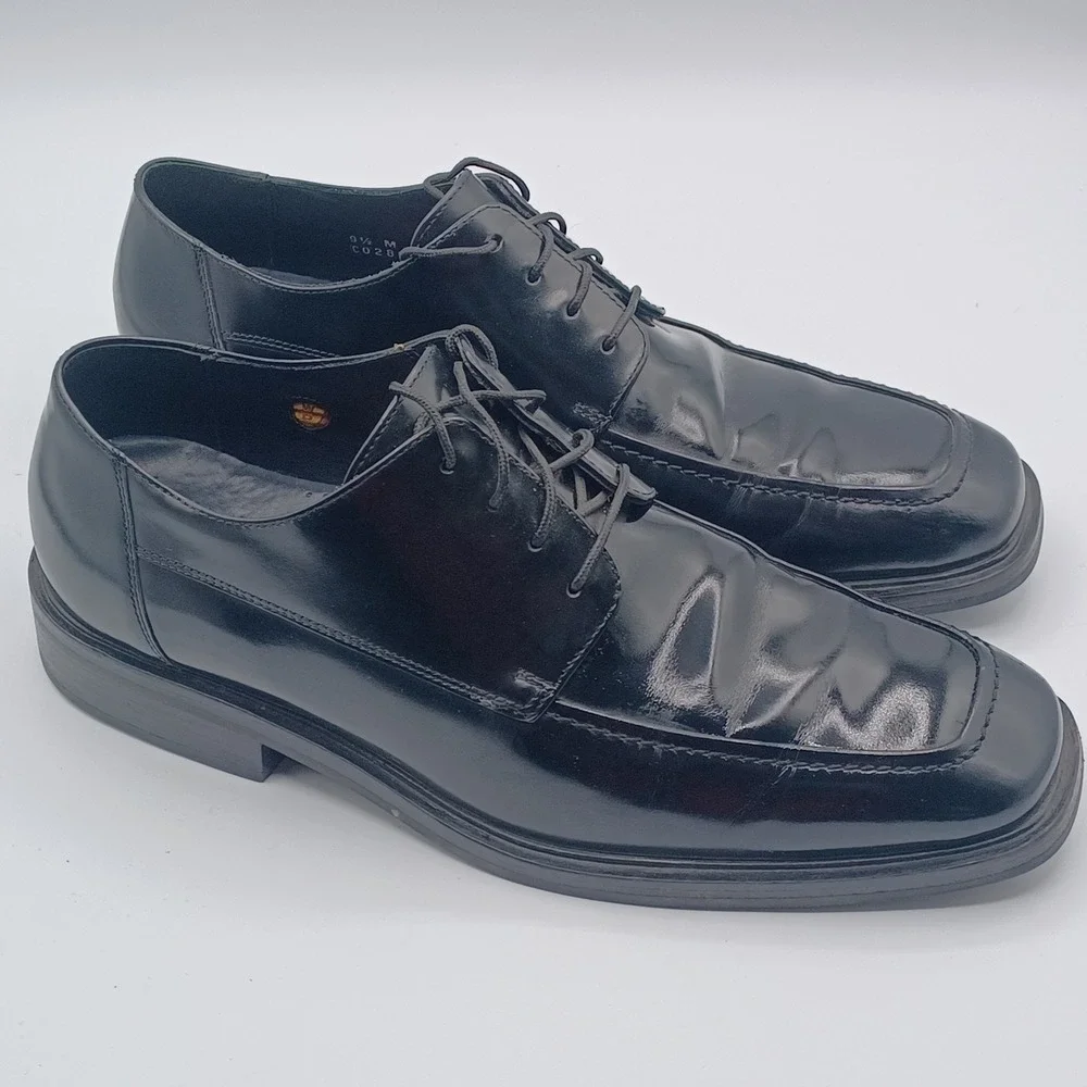 Cole Haan Waterproof Oxford Mens‎ 9.5 Black Good Square Toe Leather C02898